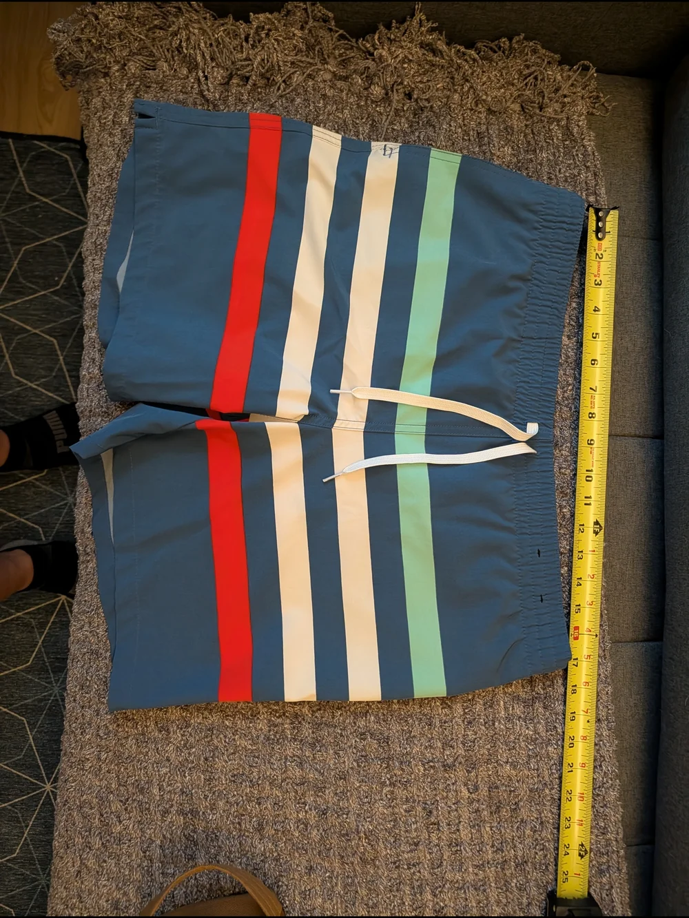 Chubbies Large Swim Trunks - Blue with White Lining